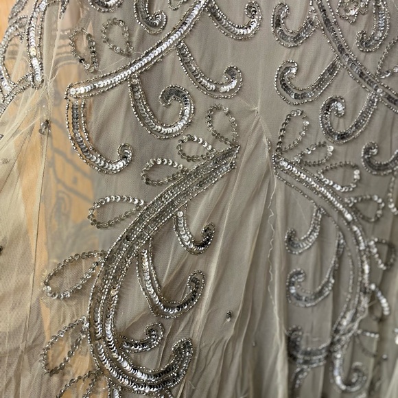 Elegant Silver Embellished Dress - Picture 3 of 10